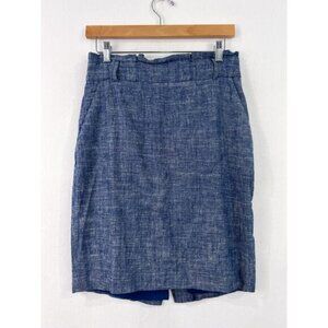 Ann Taylor Linen Blend Knee Length Skirt 4 Petite Corpcore Professional Pleated